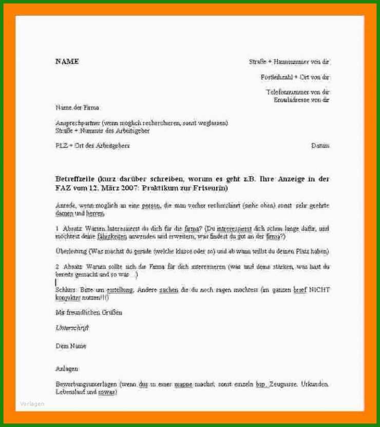 Bewerbung Für Ein Praktikum Im Kindergarten Muster