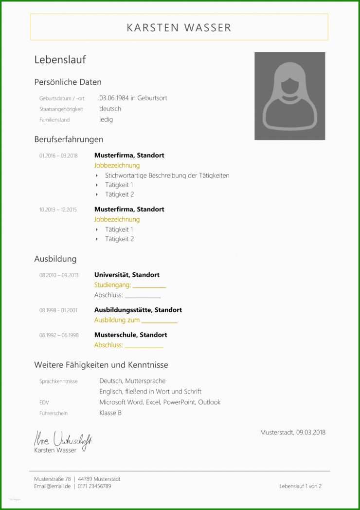 Bewerbung Für Praktikum Vorlage