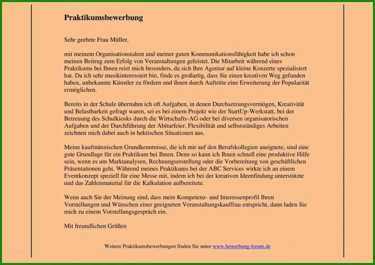 Bewerbung Maschinenbau Praktikum Muster