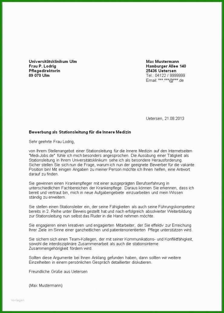 Bewerbung Praktikum Altenpflege Muster