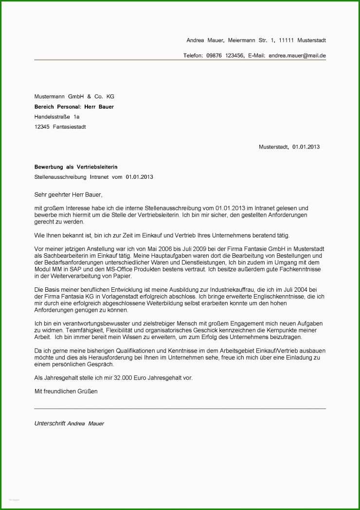 Bewerbung Praktikum Erzieherin Muster