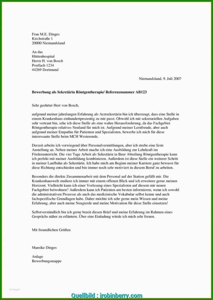Bewerbung Praktikum Hotelfachmann Muster