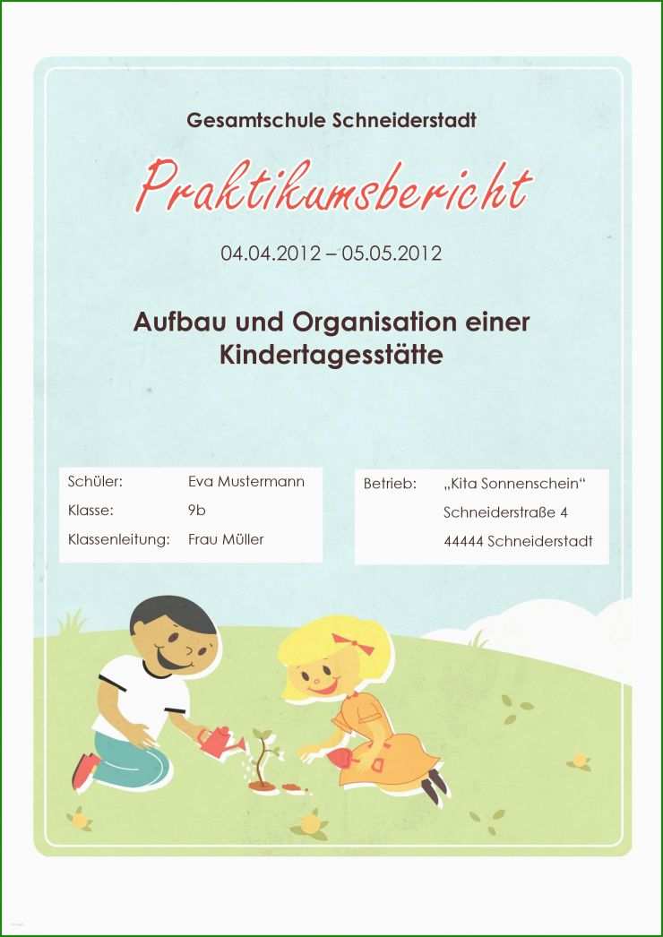 Bewerbung Praktikum Kita Muster