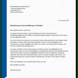 Bewerbung Praktikum Polizei Vorlage