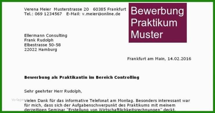 Bewerbungsmappe Praktikum Muster