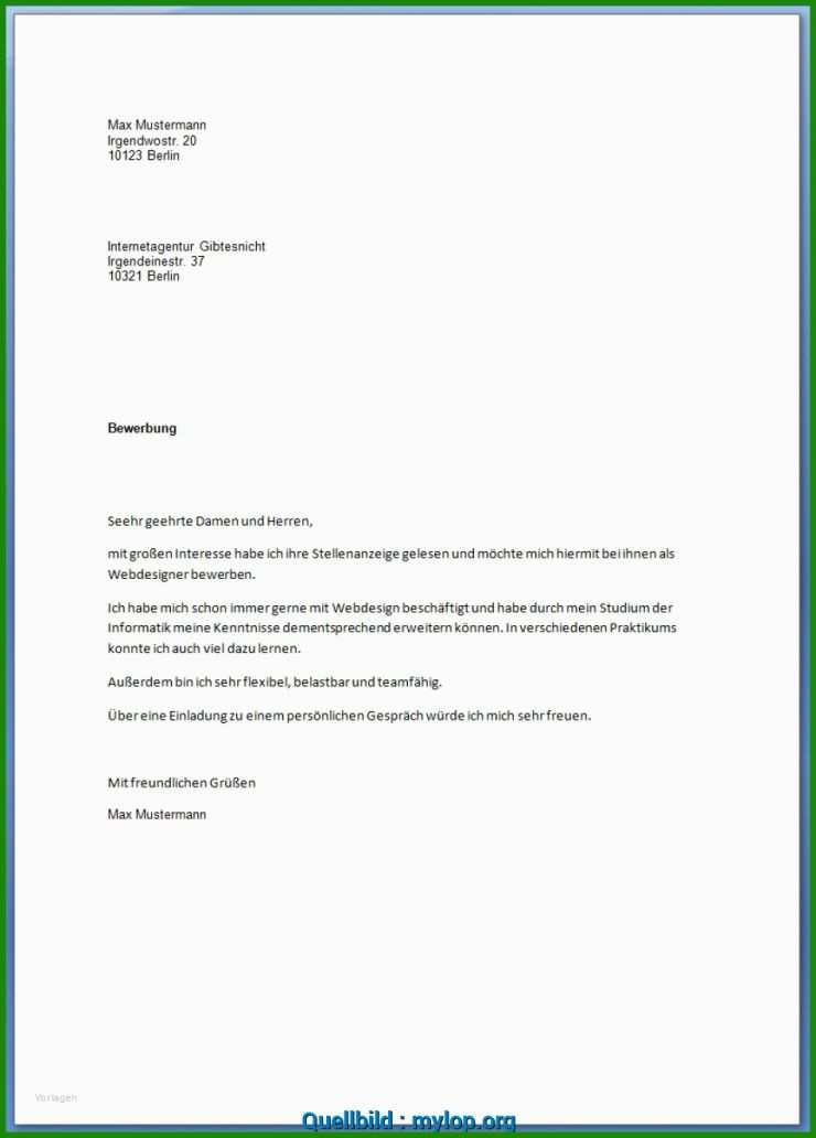 Bewerbungsschreiben Muster Praktikum