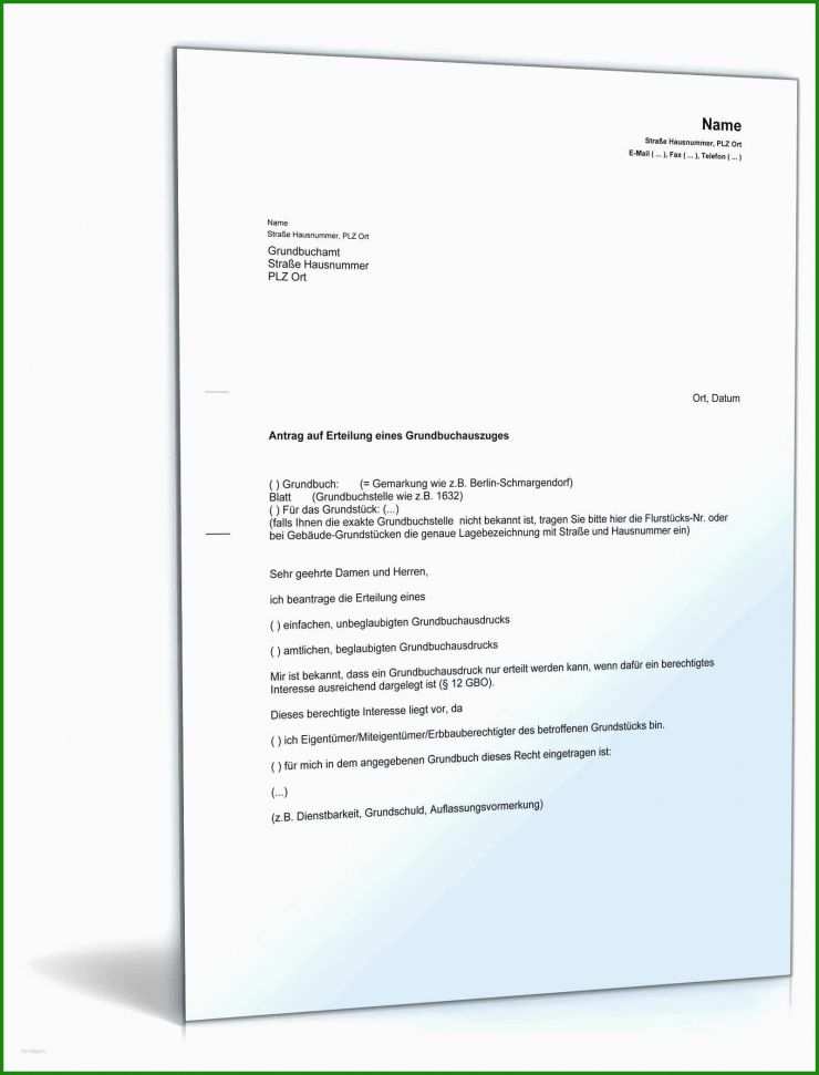 Brief Amtsgericht Vorlage