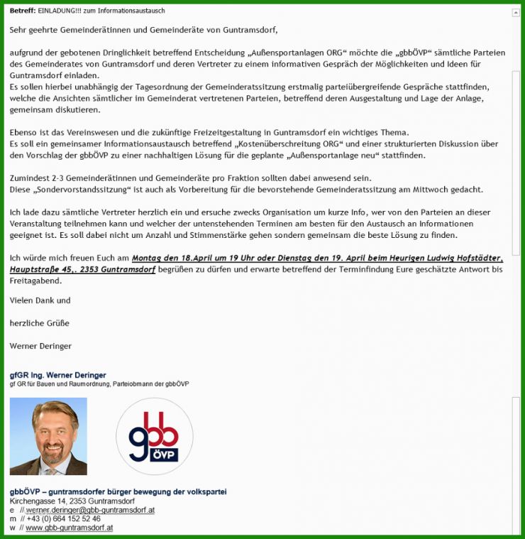 Brief An Gemeinde Muster 1 Brief An Gemeinde Muster