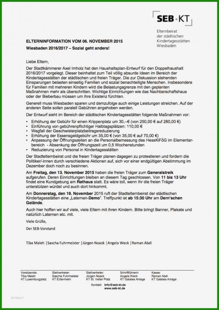 Brief An Kindergarten Muster 7 Brief An Kindergarten Muster