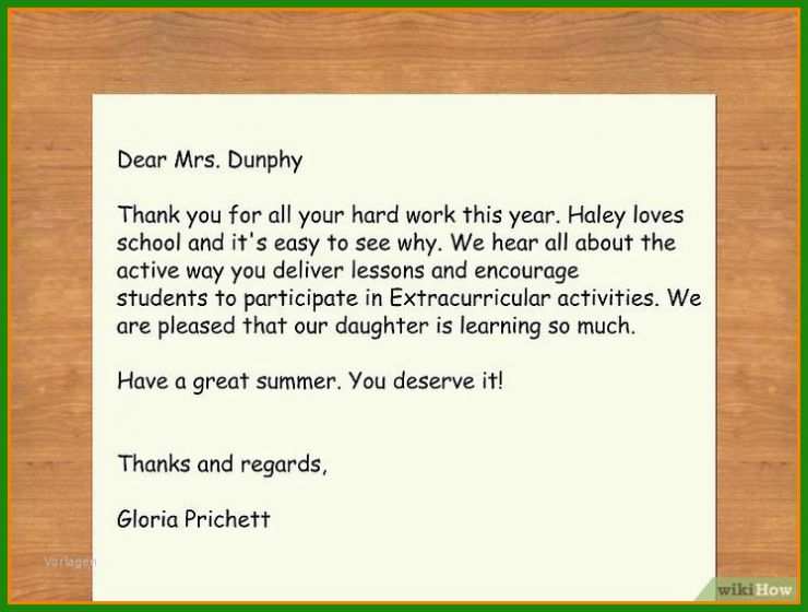 Brief An Lehrerin Muster