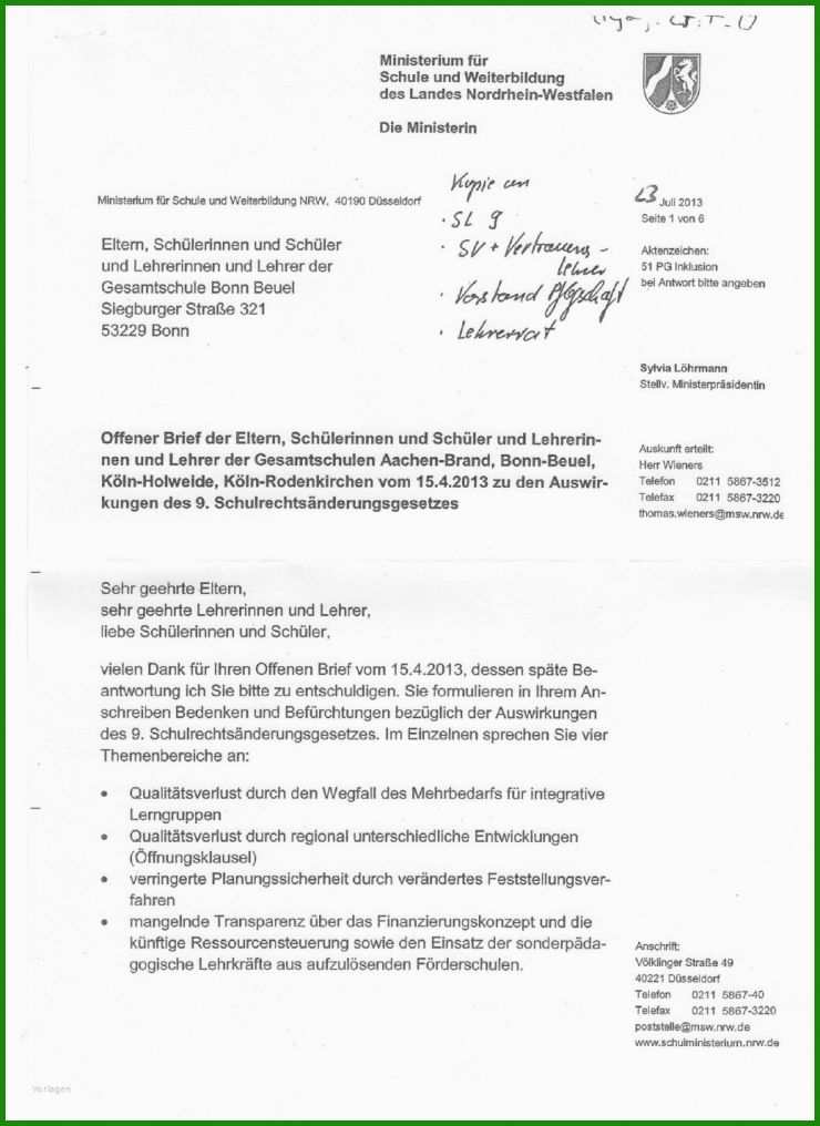 Brief An Schulleitung Vorlage 5 Brief An Schulleitung Vorlage