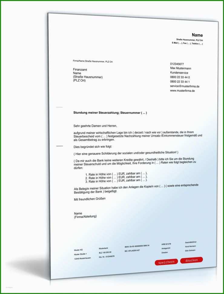 Brief Ans Finanzamt Muster