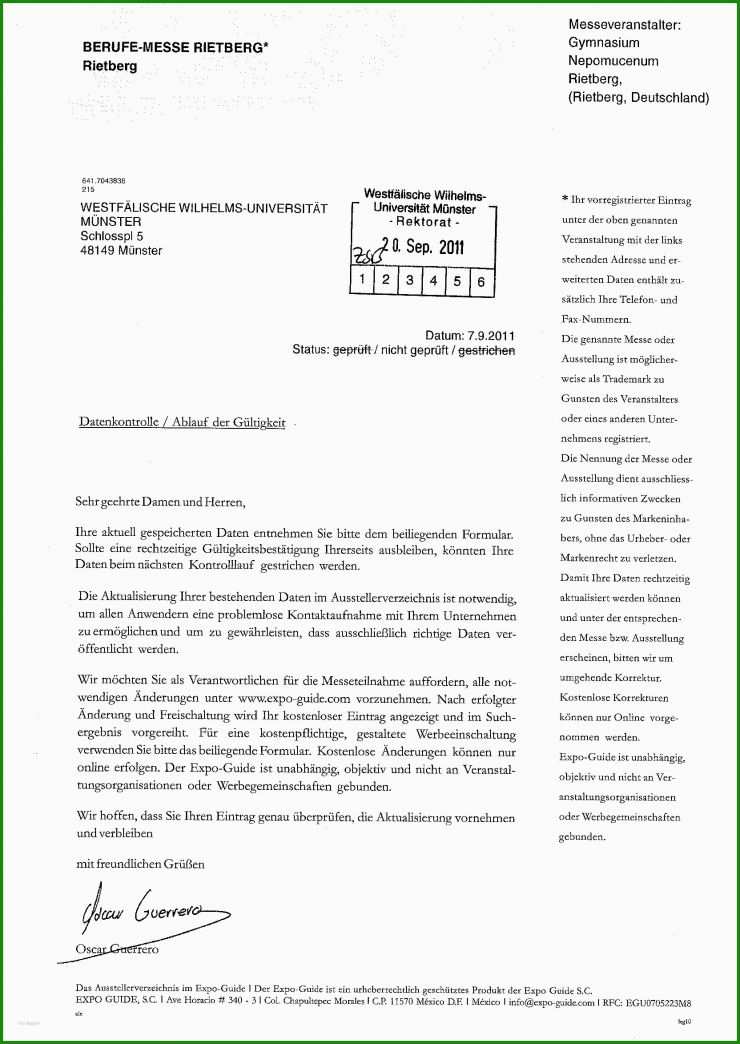 Brief Anschreiben Muster
