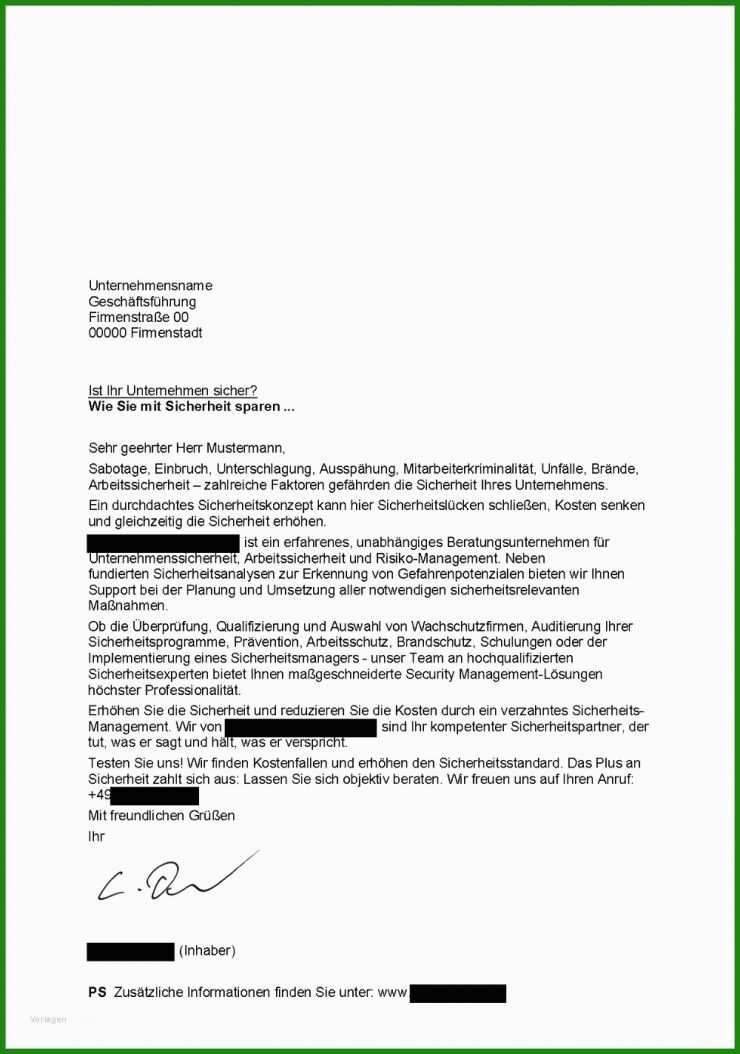 Brief Anschreiben Vorlage