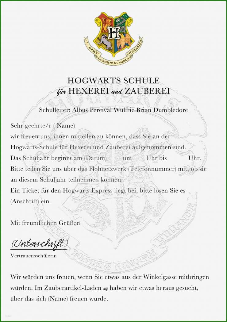 Brief Aus Hogwarts Vorlage 7 Brief Aus Hogwarts Vorlage