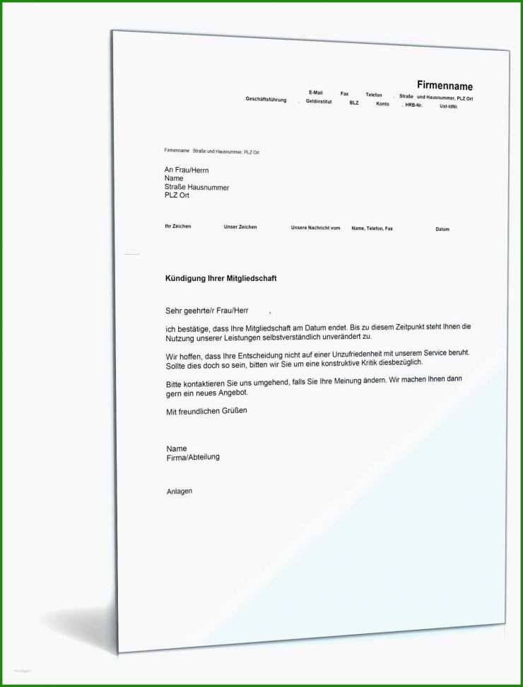 Brief Deckblatt Vorlage