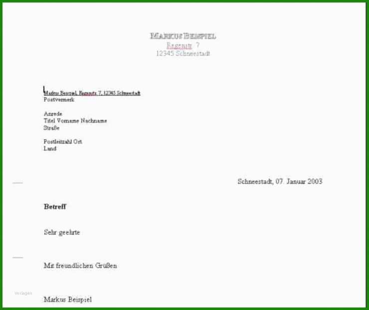 Brief Din Word Vorlage
