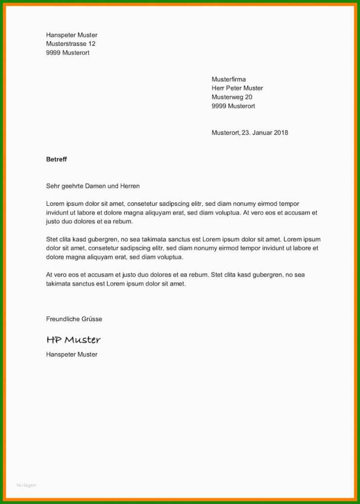 Brief Empfänger Muster