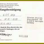 Brief Empfangsbestätigung Vorlage