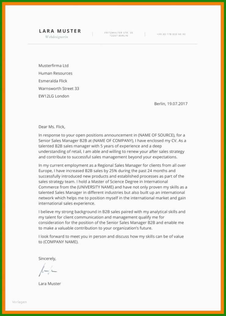 Brief Englisch Vorlage