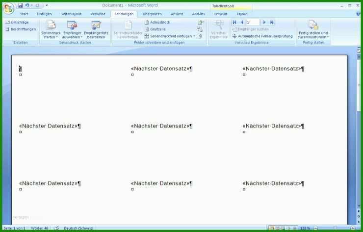 Brief Etiketten Vorlage