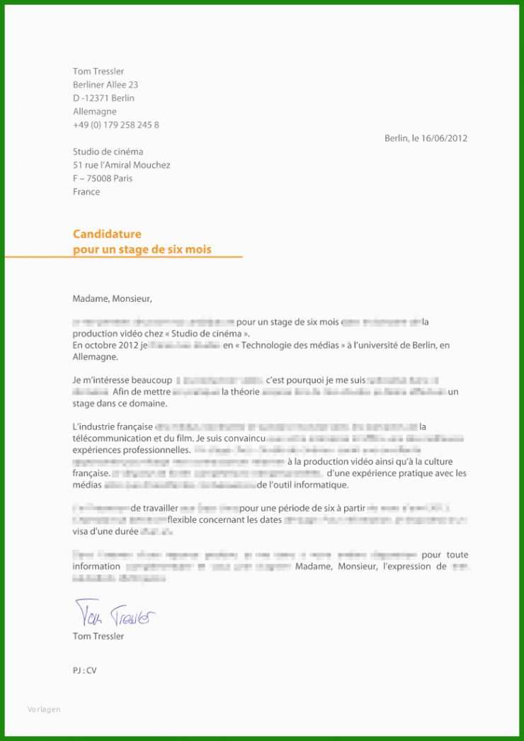 Brief Französisch Vorlage 5 Brief Französisch Vorlage