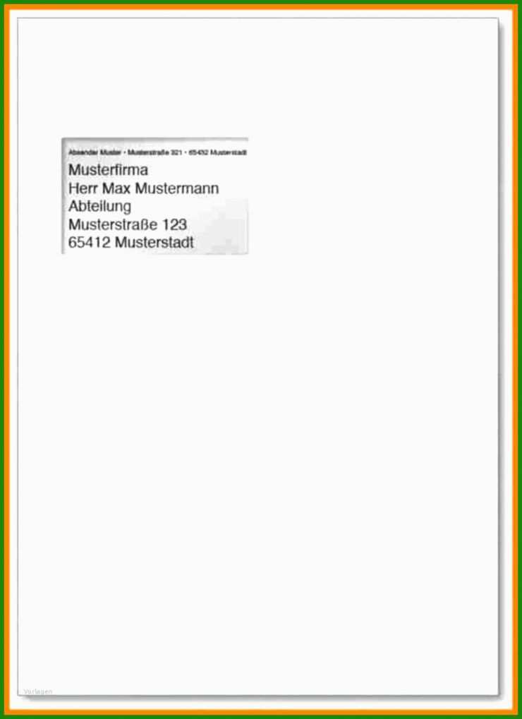 Brief Für Umschlag Mit Fenster Vorlage