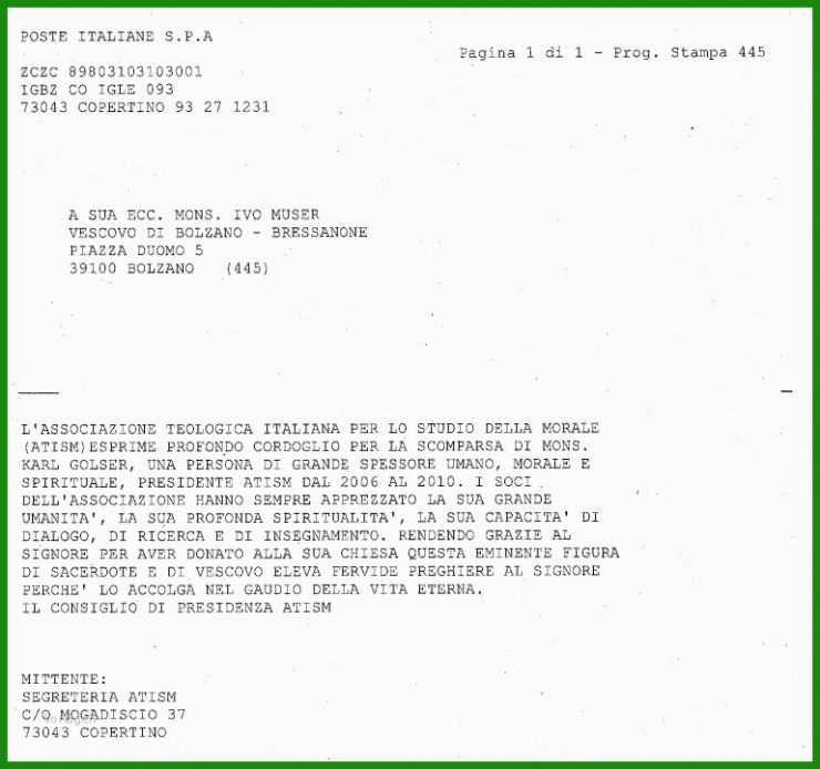 Brief Kondolenzschreiben