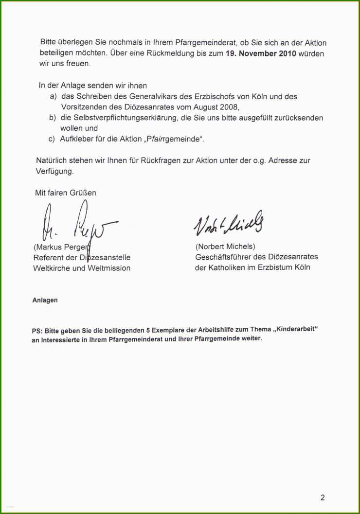 Brief Mit Anlage Muster