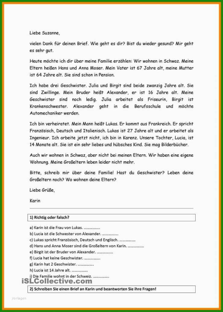 Brief Muster Englisch