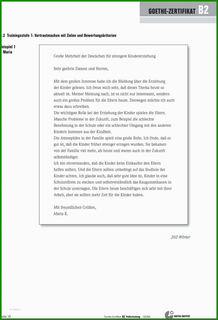 Brief Muster Prüfung B2
