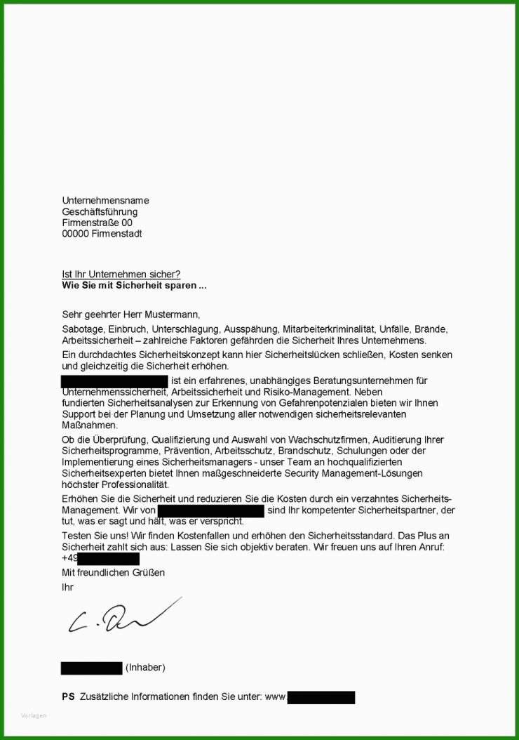 Brief Muster Versenden