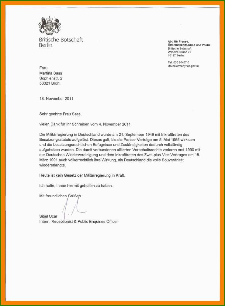 Brief Schreiben Muster Absender