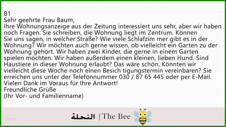 Brief Schreiben Muster B1