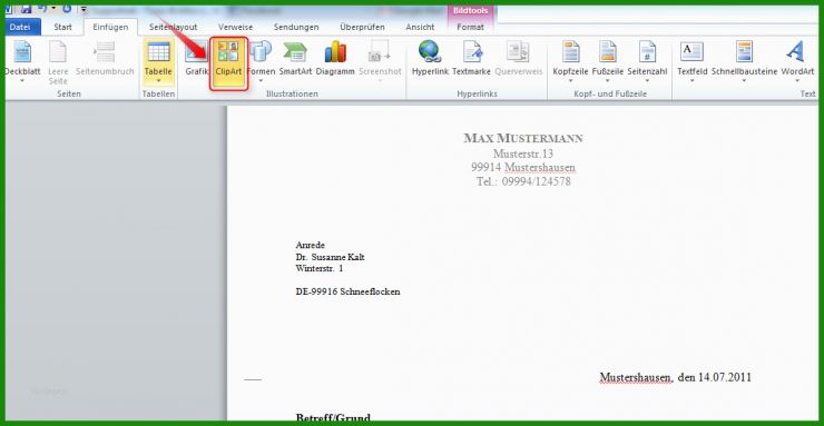 Brief Vorlage Word 2016