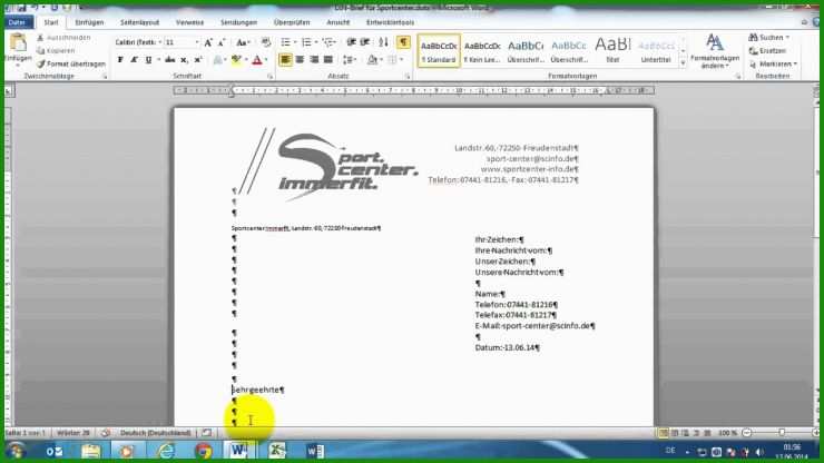 Brief Vorlage Word Mac