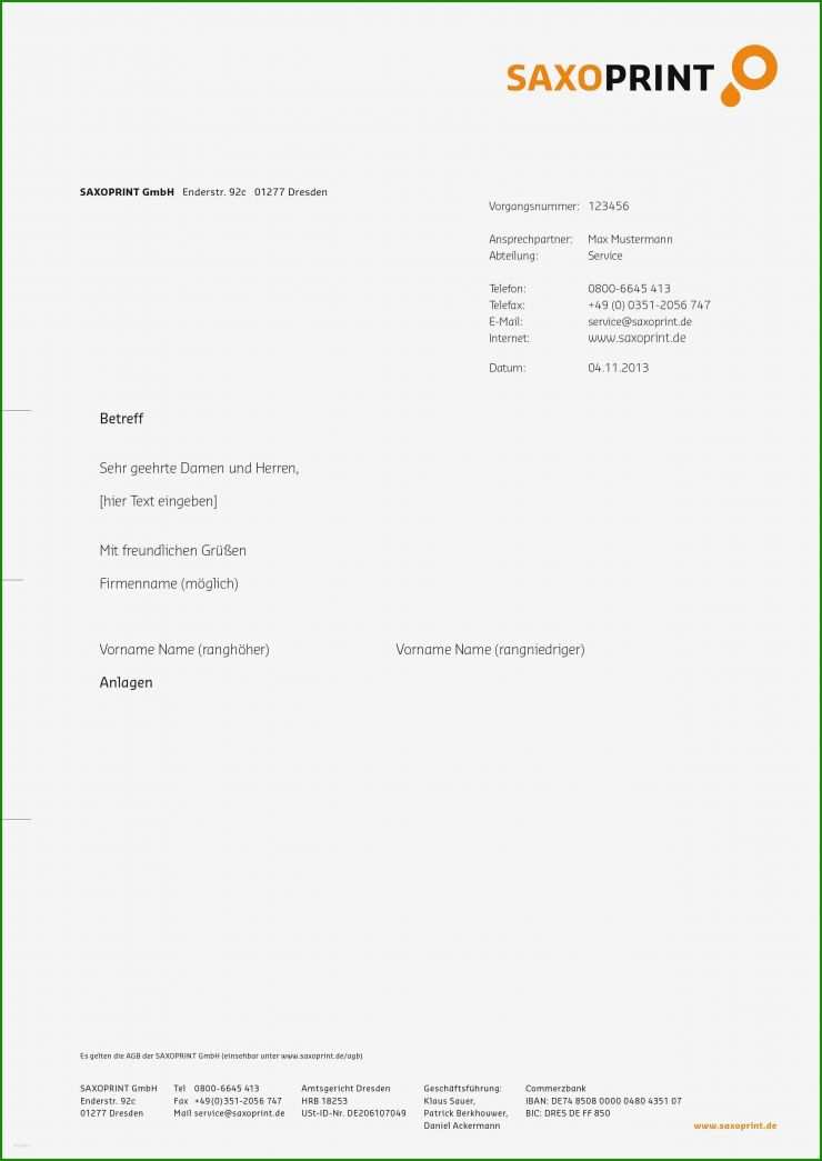 Briefpapier Rechnung Vorlage