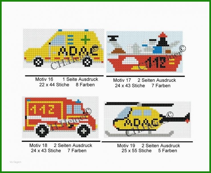 Bügelperlen Vorlagen Feuerwehrauto