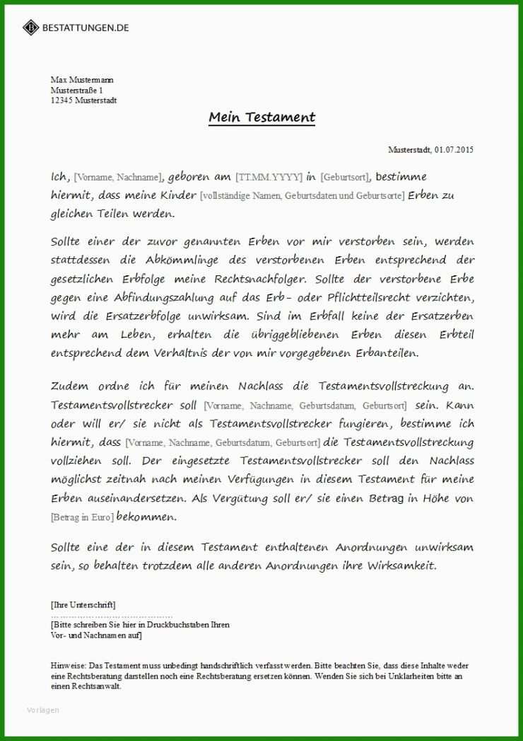 Bundesjustizministerium Berliner Testament Muster