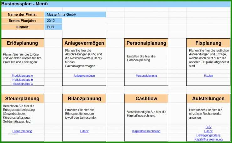 Businessplan Vorlage Admin