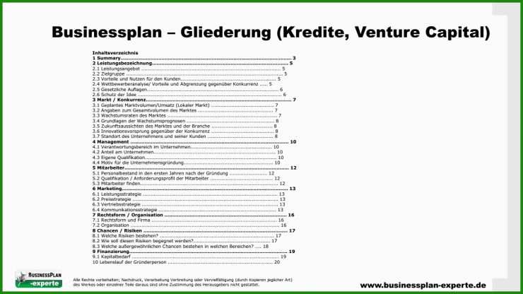Businessplan Vorlage Kindergarten