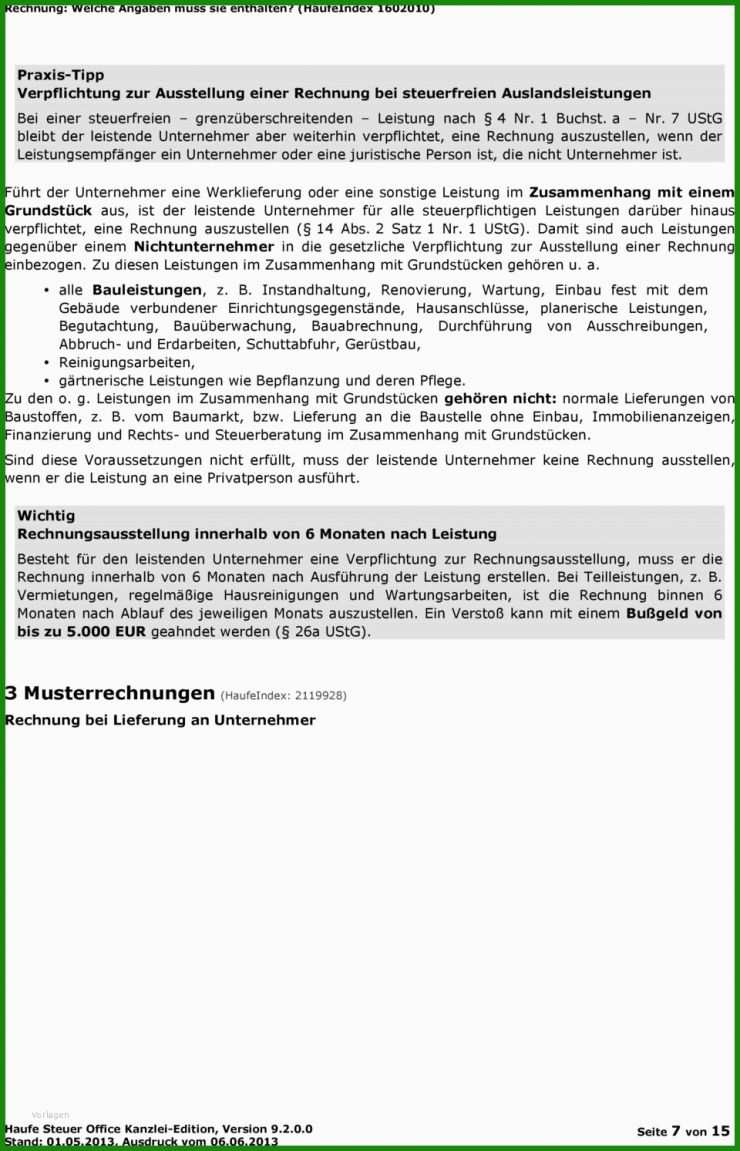 §13b Rechnung Muster