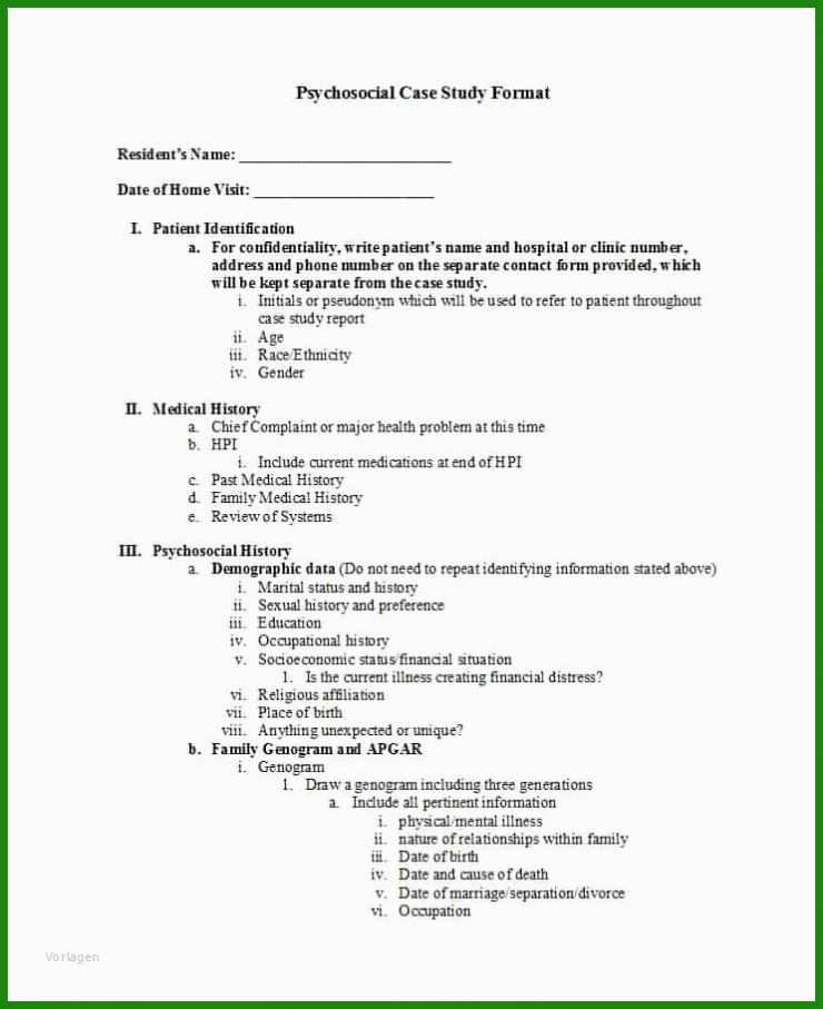 Case Report form Vorlage