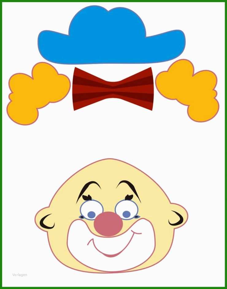 Clowngesicht Basteln Vorlage 6 Clowngesicht Basteln Vorlage
