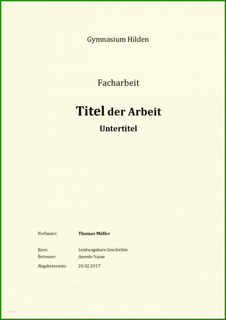 Deckblatt Bericht Vorlage