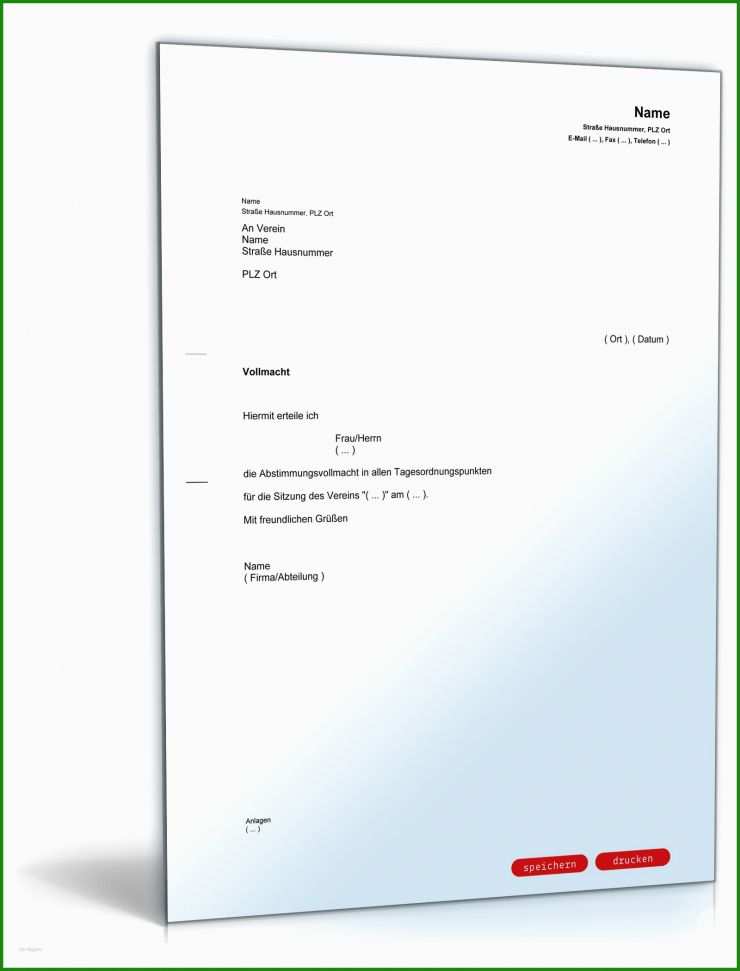 Eigentümerversammlung Stimmrecht Vollmacht Muster