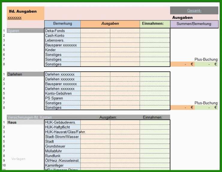 Ein Ausgaben Rechnung Excel Vorlage