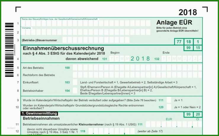 Einnahme-überschuss-rechnung Vorlage