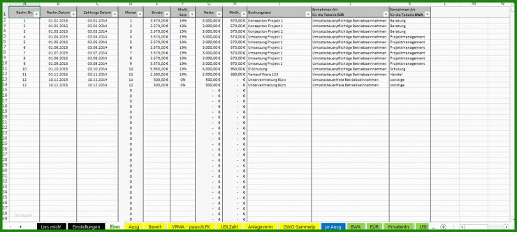 Einnahme überschuss Rechnung Vorlage Excel