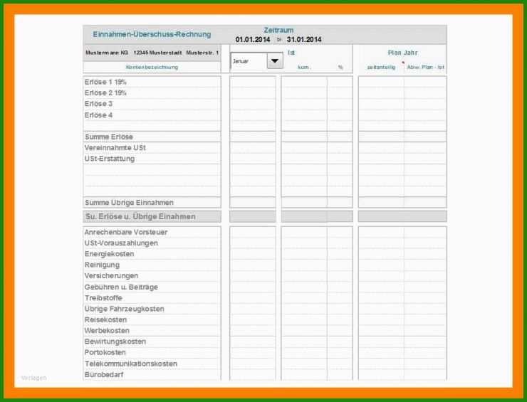Einnahme überschuss Rechnung Vorlage Pdf